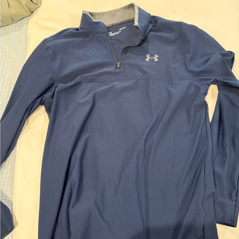Mens Under Armour Pullover Fitted Heat Golf 1/4 ZIP Shirt Size Med